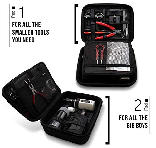 VapeHero® XXL E-Zigarette Reise-Tasche mit 2 x Preimium Matten zum herausnehmen | Dampfer Etui für bis zu 200ML Liquid… – Bild 4