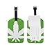 ALAZA Marihuana-Hanf-Blätter Grün-Gepäckanhänger PU-Leder-Tasche Koffer-Gepäck-Aufkleber