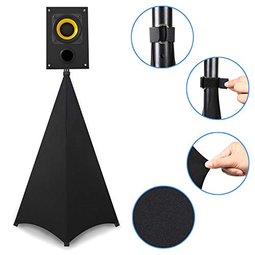 Dofilachy Speaker Stand Cover-Dj Bag With 360 Degree Cover, Speaker Tripod Scrim Cover For Speaker/Lighting With Free Travel Bag (Two Pack-Black) #TOP3
