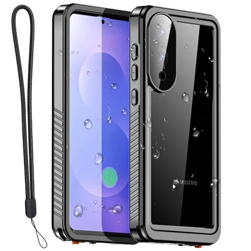 AICase for Samsung Galaxy S25 Edge Case Waterproof, Clear Water Proof Shockproof Snowproof Dustproof Full Body Rugged Transparent Underwater Phone Case with Lanyard Built-in Screen Protector