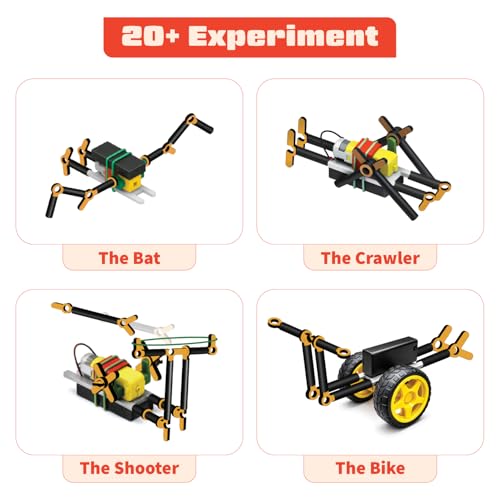 Image of PW 20 in 1 STEM Robots Kit for Kids Age 8-14, DIY Robotics Kit for Students | 200+ Components, Electronics, Engineering Projects, Science Experiment Kit