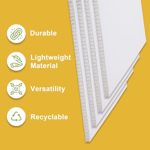 Falling in Art 24x36 Corrugated Plastic Board, 3 Pack Coroplast Plastic Sheet, 3/16 Inch Thick White Double-Sided Blank Poster Board for Indoor and Outdoor Use - Image 6