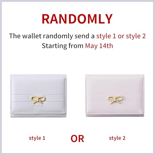 Image of RNIEGA Small Wallets Girls Cute Coquette Bow Wallet Women Aesthetic Credit Card Holder with ID Window, Light Purple