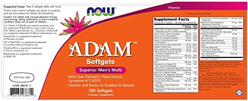 Image of Now Foods ADAM Men's Multiple Vitamin, 180 Softgel (2 Pack)