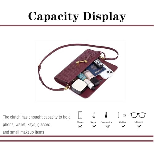 Handmade Woven Evening Bag for Women Casual Clutch Purse Leather Shoulder Handbag Fashion Crossbody Bag 5
