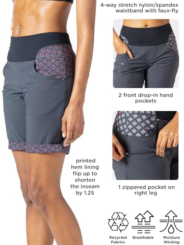 Terry Vista Bike Short, Womens 2 Piece Set: 10 Inch Inseam Mountain Bike Short & Removeable Padded Cycling Brief - Anemone, X Large - Thumbnail 4