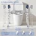 KingPavonini Toilet Seat Risers for Seniors, Raised Toilet Seat with Handles with Adjustable Height & Width, Soft Padded Seat, Elevated Toilet Seat Riser, Load 450lb, Fit Any Toilet