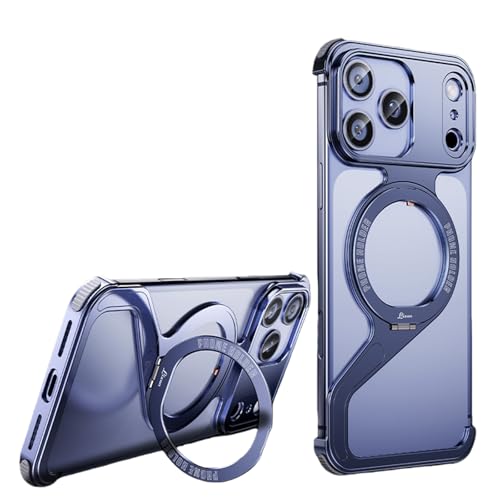 Coque iPhone 17 Pro aluminium bumper cadre Z magnétique bleu antichoc