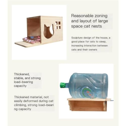 Capsule spatiale pour chat murale et arbre de repos en bois naturel