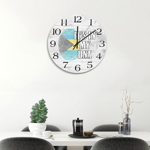 Horloge murale en bois Bahamas 38cm pendule rustique à piles - 4