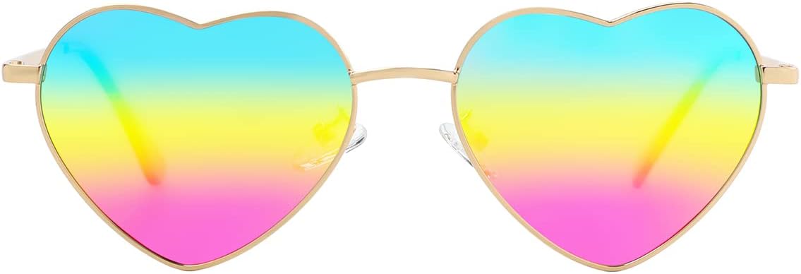 Polarized Heart Shaped Sunglasses for Women Metal Frame Cute Lovely Glasses 100% UV Protection - Image 4