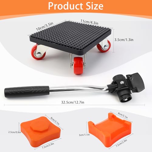 Möbelrollen-Set, 4 Stück, 400 kg Tragkraft, 360° drehbar, für schwere Möbel (9 Stück)