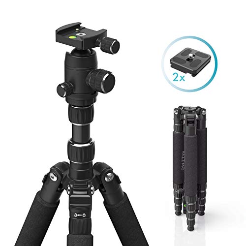 PAZZiMO trípode/monopié cámara Aluminio Negro 152 cm, trípode para Smartphone, réflex, iPhone, GoPro, trípode cámara Fotos con rótula panorámica, Funda de Transporte