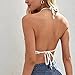 XEGZLH Women Beach Crochet Floral Bra Knit Mesh Crop Top Hook and Loop Suspenders