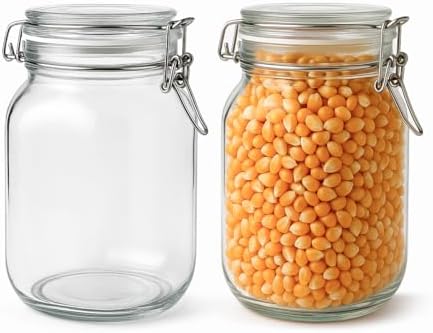 2 Pote Hermético de Vidro com Tampa Vedante e Trava de Pressão, 1...