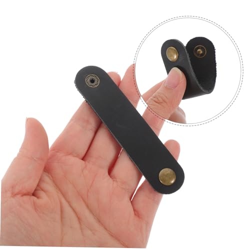 TEHAUX 5 piezas Sujetacables para debajo del escritorio Organizador de cordones de cuero miniatura 5