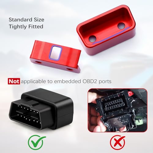 Image of OBD 2 Port Anti Theft Locking Tool, OBD Aluminum Diagnostic Connector Protector for Cars /Trucks (Red)