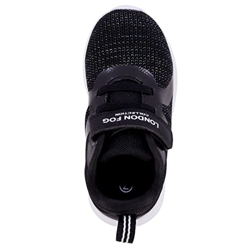 London Fog Toddler Kids Carey Street Fashion Sneaker Athletic Running Shoe With One Strap Unisex Toddler Sneaker Black 6 #TOP3