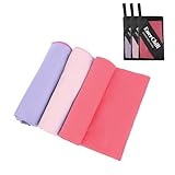 EnerChill 速乾タオル3枚セット ビーチ スポーツタオル マイクロファイバー スイミング プールタオル コンパクト 軽量 汗拭き アウトドア ジム 登山 旅行 運動 髪 バスタオル (ローズレッド+ラベンダー+ピンク)