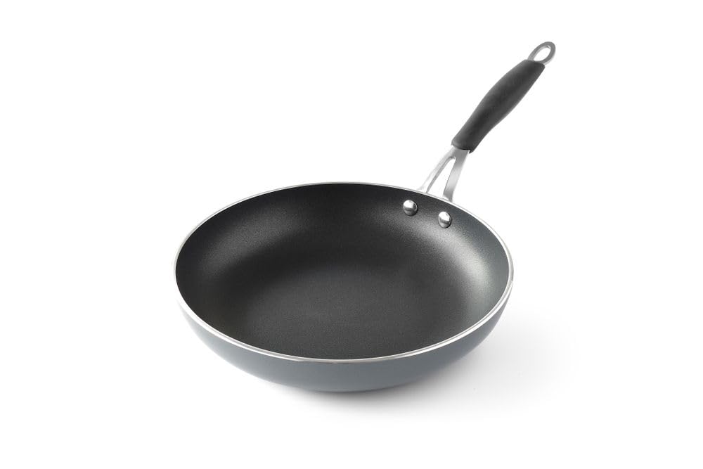 HENDI Sartén de freír, apto para todas las fuentes de calor y hornos hasta 260 °C, recubrimiento antiadherente, mango remachado muy cómodo, base 200 mm, diámetro 260x(h) 52 mm, aluminio