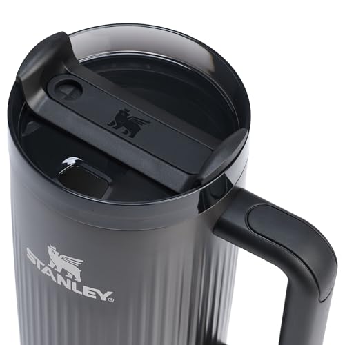 Image of STANLEY Quencher H2.0 Tumbler with Handle and Straw 40 oz | Flowstate 3-Position Lid | Cup Holder Compatible for Travel | Insulated Stainless Steel Cup | BPA-Free | Fluted Black
