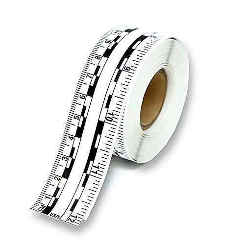 Ruler – Adhesive Backed Decal on a Roll – Fractional/Metric – 12 Inch (30 Centimeter) Long – Left to Right – 50 per Roll – White