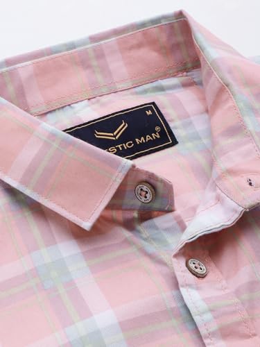 Image of Majestic Man Men Box Checkered Slim Fit Cotton Casual Shirt