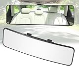 Kitbest Rear View Mirror, Convex Rearview Mirror Interior Clip on Wide Angle Rear View Mirror to Reduce Blind Spot Effectively