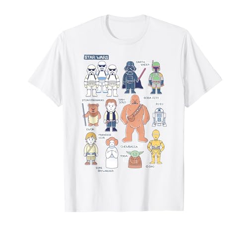 T-shirt Star Wars Group Shot résistant au lavage imprimé personnages