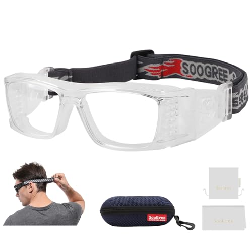 SooGree Basketball Soccer Football Sports Protective Eyewear Goggles Racquetball Sports Goggles Eye Safety Glasses (Transparent)