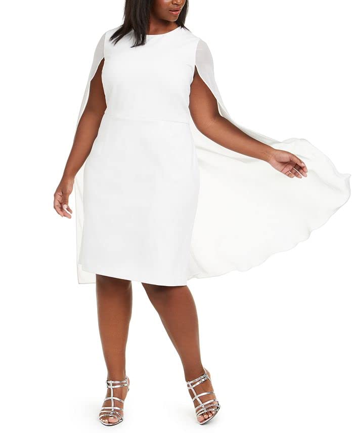 Calvin Klein Women's Cape Shift Dress, Cream, 4 at Amazon Women's Clothing  store