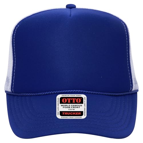 Image of OTTO Polyester Foam Front 5 Panel High Crown Mesh Back Trucker Hats in 97, Bulk, Wholesale