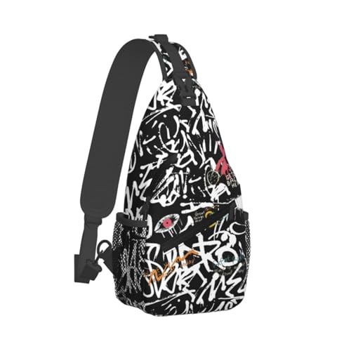 Graffiti Art Crossbody Bag Lightweight Sling Backpack Shoulder Bag for Travel Hiking Chest Pack for Men Women2