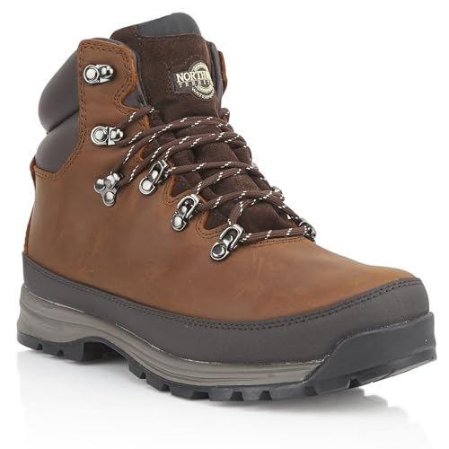 Image of Northwest Territory Pelly Men's Waterproof Walking/Hiking Boots (Brown Nubuck, 9 UK, numeric_9)