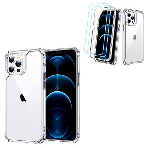 ESR Air Armor Series Clear Case for iPhone 12/12 Pro + ESR Alliance Series Clear Tough Case for iPhone 12/12 Pro [2 Screen Protectors]