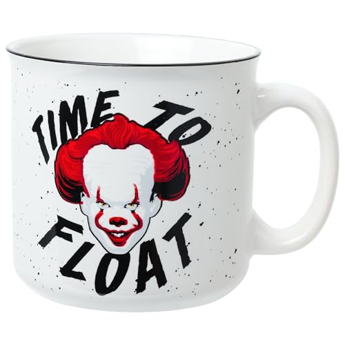 Silver Buffalo IT Pennywise Time to Float Quote, Ceramic Camper Mug, 20oz