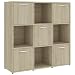 Produktbild vidaXL Bücherregal mit 9 Fächern Raumteiler Raumtrenner Standregal Wandregal Regal Aktenregal Büroregal Würfelregal Sonoma-Eiche 90x30x90cm Spanplatte