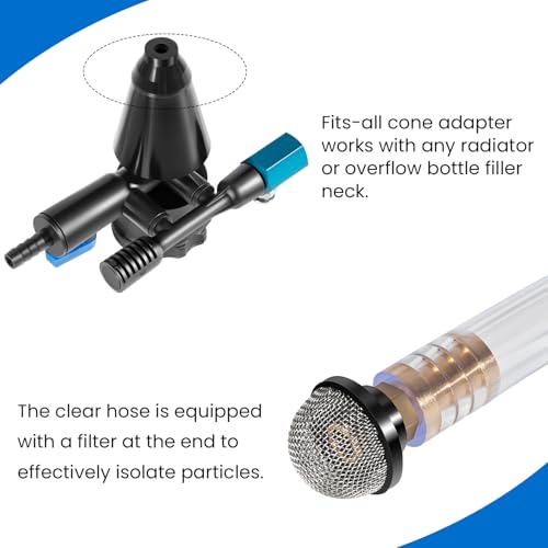 Image of 75260 Coolant Refiller Kit Fits All Cone Adapter Coolant Fill Kit with Air Lock Preventer for Vacuum Leak Tester