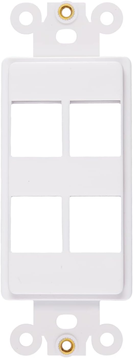 Wall Plate Decorator Insert Brush Passthrough with Nut, White (Brush, 20 Pack)