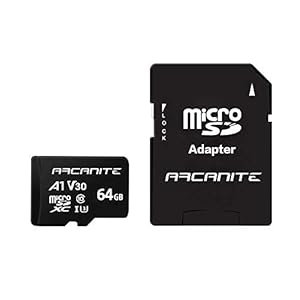 ARCANITE 64 GB microSDXC-Speicherkarte mit Adapter - A1, UHS-I U3, V30, 4K, C10, MicroSD, Lesegeschwindigkeit von bis zu 90 MB/s