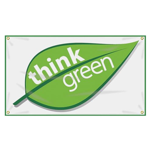 Banderole de securite anti dechirure Think Green vinyle oeillets metal