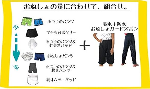 吸水＋防水おねしょガード・ズボン（ハーフパンツ）おねしょバイバイ.com Amazon | 吸水＋防水 おねしょガードズボン ハーフパンツ 男女