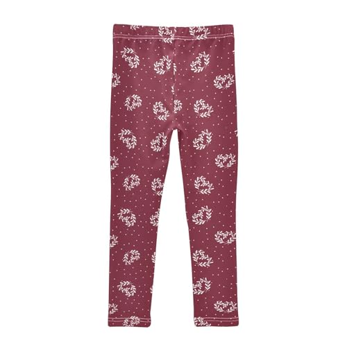 Red with Heart Girls Leggings,Workout Leggings for Girls Toddler Athletic Leggings Size for 3-10T2