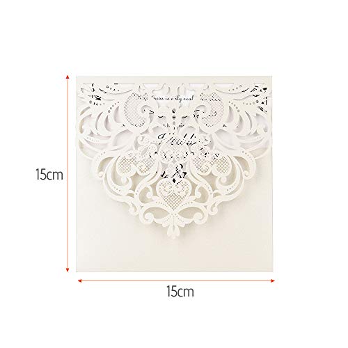 Baugger - 20 Pcs Papel De Pérola Corte A Cartões de Convite de Casamento Kits de Cartão de Evento Fo