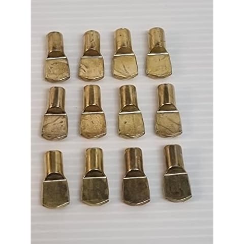 12 X 7MM BRASS METAL SHELF SUPPORT PEGS STUD PIN SPOON SHAPE SPADE PEG CABINET Cover