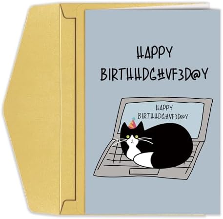 Cute Cat Birthday Card, Funny Birthday Card Gift from the Cat, Happy