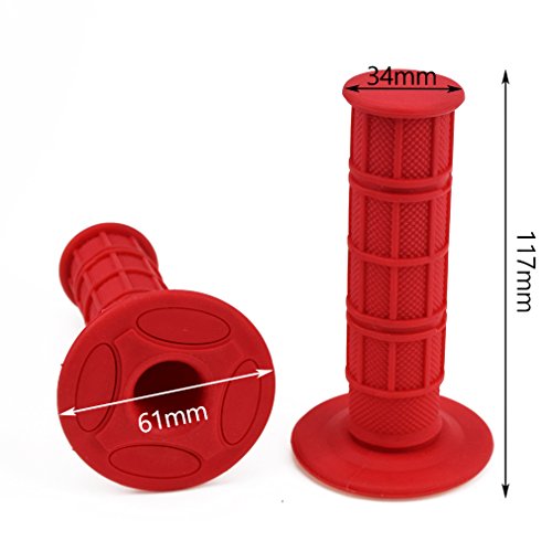 22Mm 7/8" Universal Motorcycle Rubber Handlebar Grips For Klx Sdg Xr Crf 70Cc 50Cc Pw 80 Klx110 Sdg Ssr Yzf Wrf Kxf Ttr Rmz Motocross Dirt Pit Bike Red Parts #TOP4
