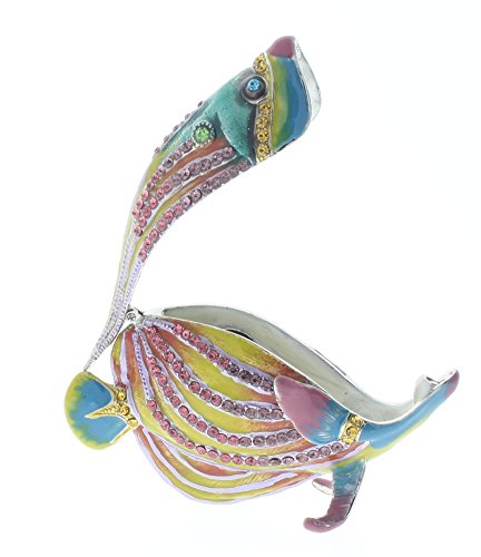 Pink Color Angel Fish Jeweled Swarovski Crystal Decorative Trinket Box #TOP5