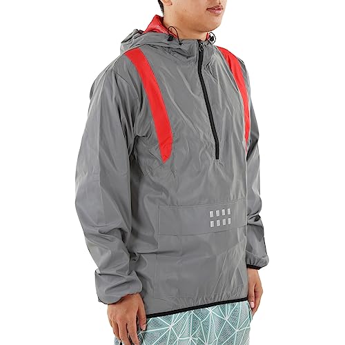 Jauarta Reflective Jacket Breathable Cycling Coat Long Sleeves Windproof Polyester with Side Pockets for Outdoor (2XL)