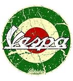 Adesivo ispirato alla Vespa. Adesivo rotondo con logo \